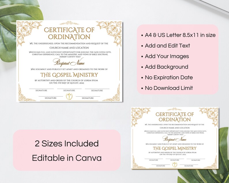 Editable Ordination Application Form Editable Ordination Certificate Template Gospel Ministry - Etsy Canada