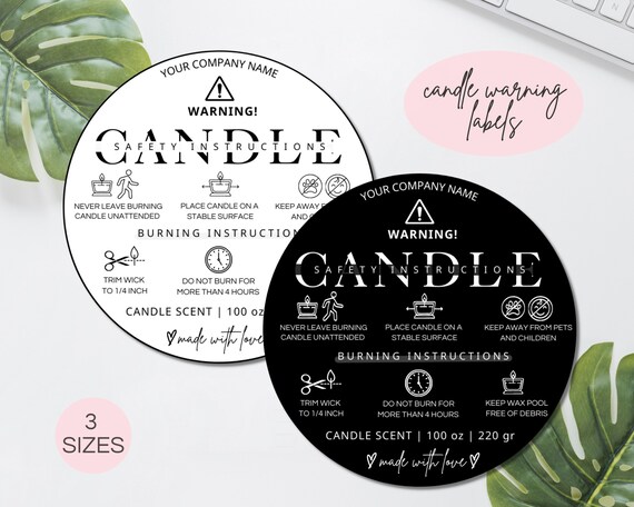 Free Printable Candle Warning Labels Template - Printable