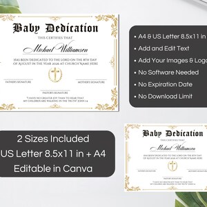 Child Dedication Lettering Baby Dedication Certificate, Editable Child Dedication Certificates ...