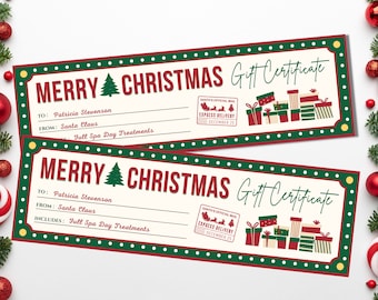 Templates Editable Merry Christmas Gift Card Template Instant Digital Download Printable ...
