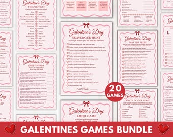 Galentine Games Bundle, 20 Printable Ladies Night Galentines Party Game, Editable Fun Galentines Activities