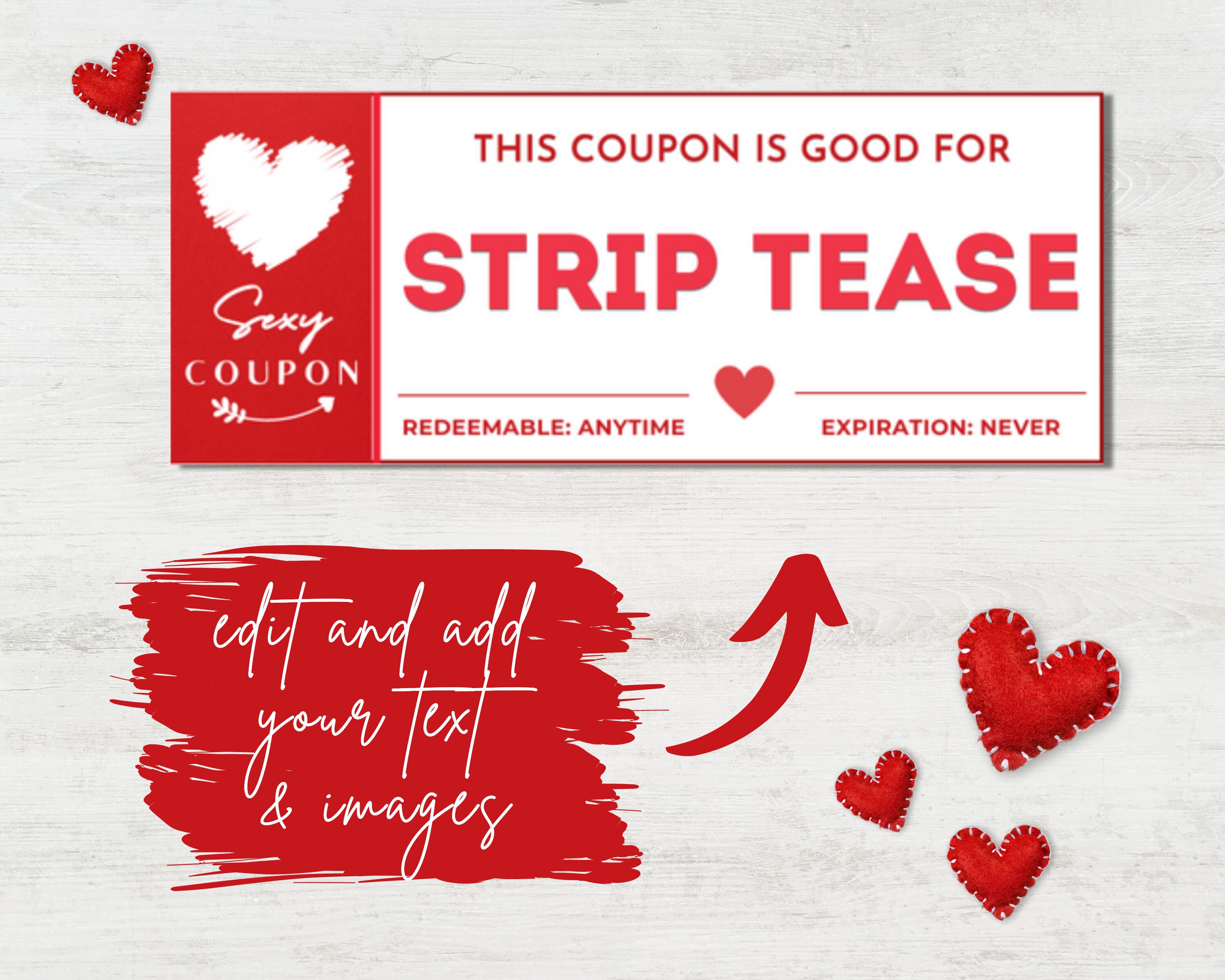 Naughty Coupons Template. Printable Naughty Coupon Book, Editable Sex