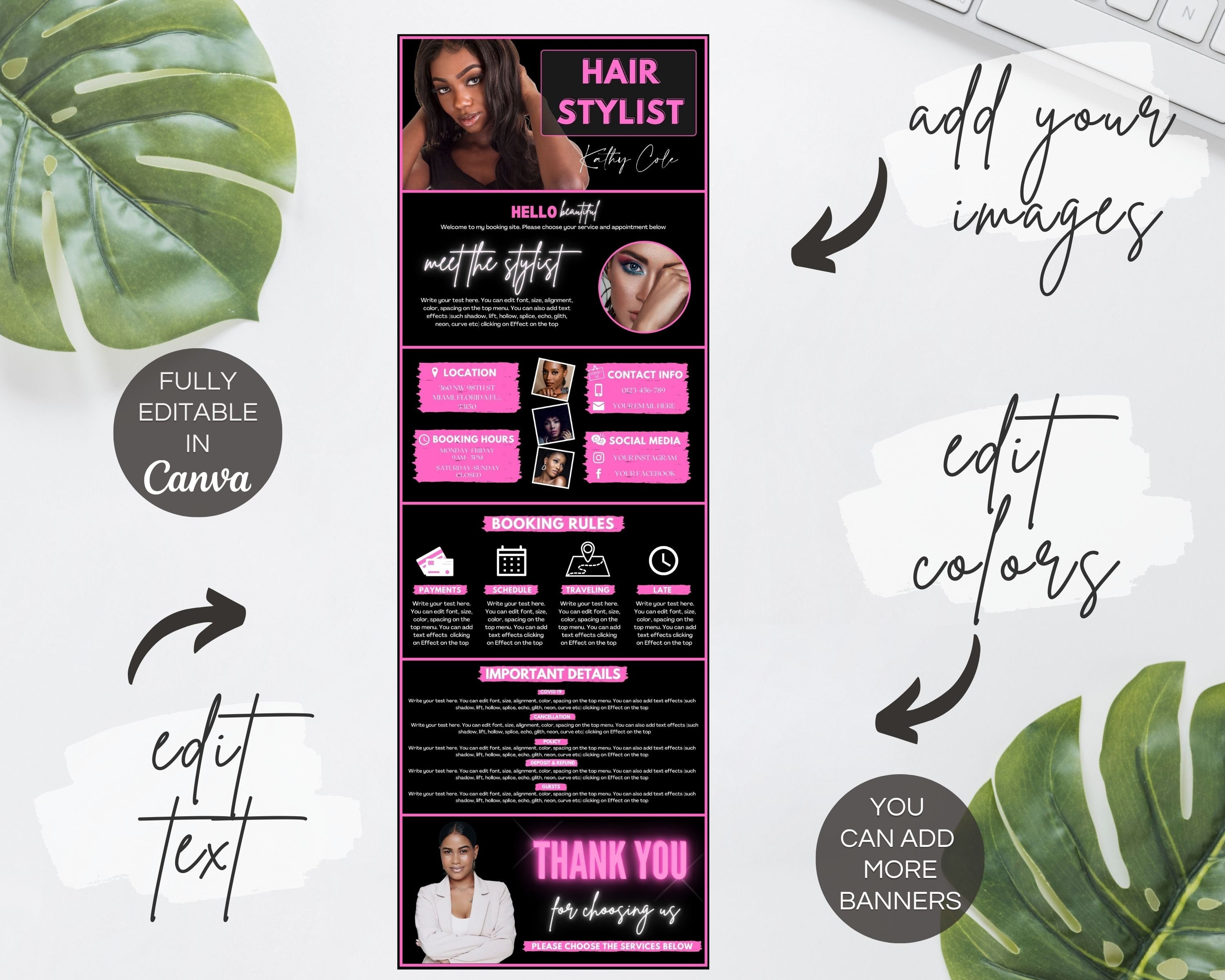 Acuity Scheduling Site Template Hair Stylist DIY Booking Site Etsy UK