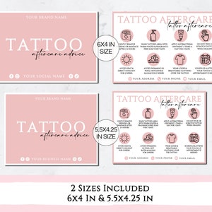 Tattoo Aftercare Card Template, Editable Tattoo Care Card, Printable ...