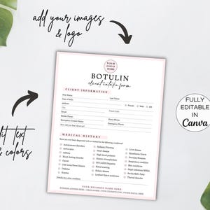 Botulinum Injections Forms, Printable Botulinum Injection Consent ...