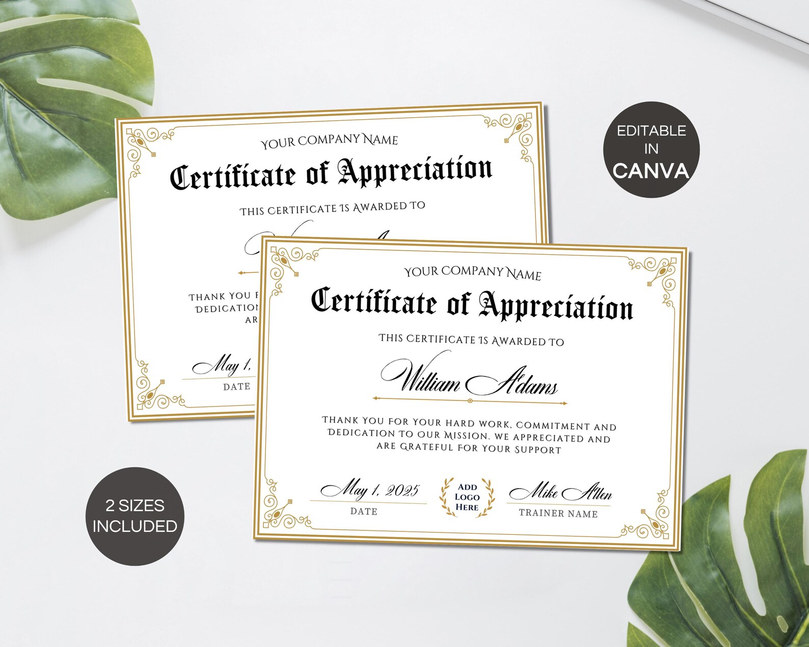 Editable Certificate of Appreciation, Printable Appreciation ...