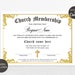 Editable Church Membership Certificate Template, Printable Certificate of Membership, Church New ...