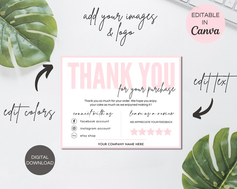 Cake Care Card Template Cake Business Thank You Cards Cake Etsy