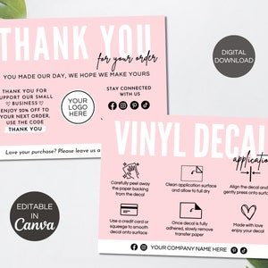 Iron-On Vinyl Decal Instructions Printable Card
