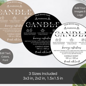 Editable Candle Warning Label Template, Printable Candle Warning ...