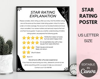 Airbnb Star Rating Printable - Etsy