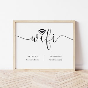 Wifi Sign Template, Custom Wifi Password Sign, Editable Hosting Signs ...