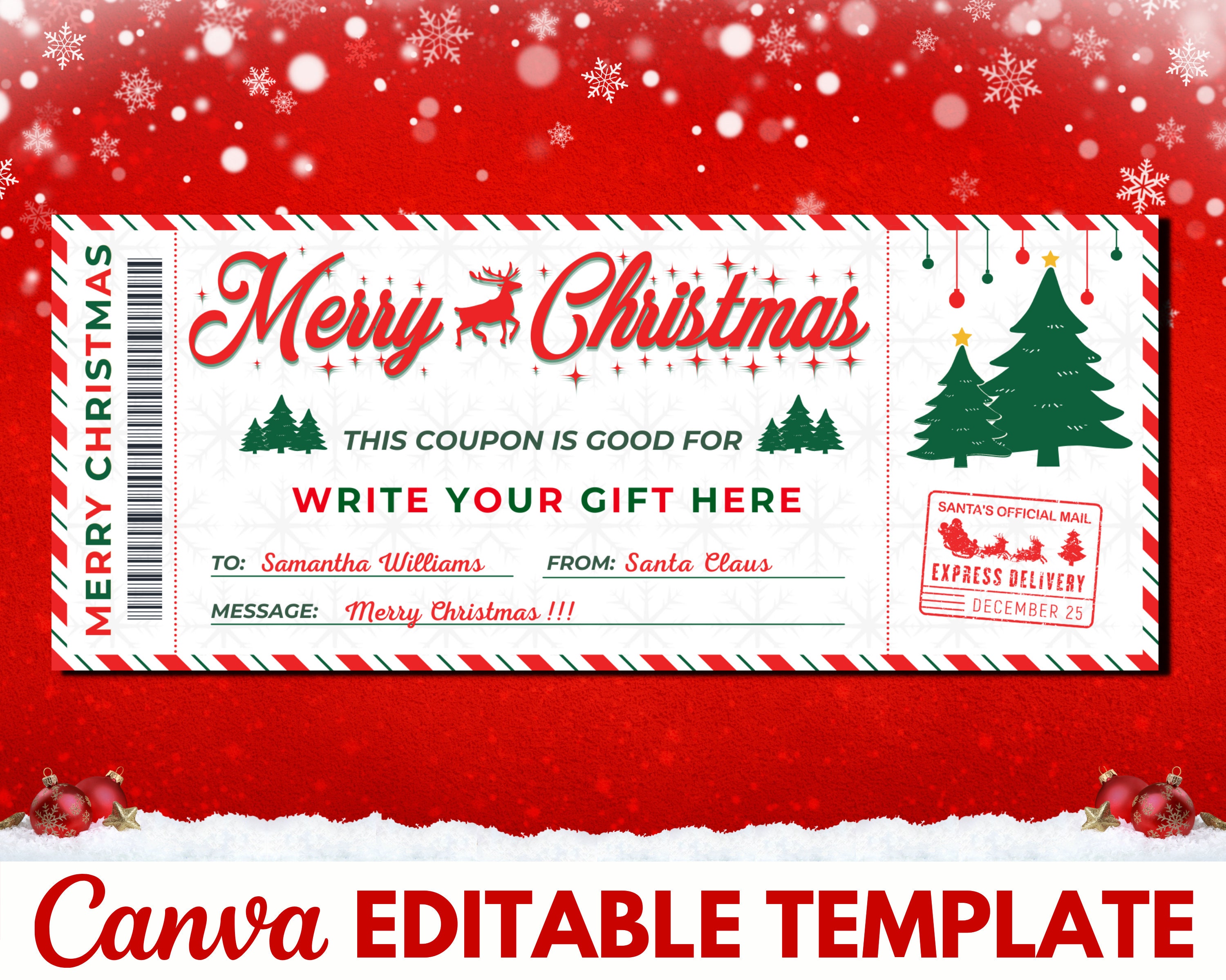 Editable Christmas Coupon Template Printable Christmas Gifts Etsy Editable Christmas Coupon Template Printable Christmas Gifts Etsy