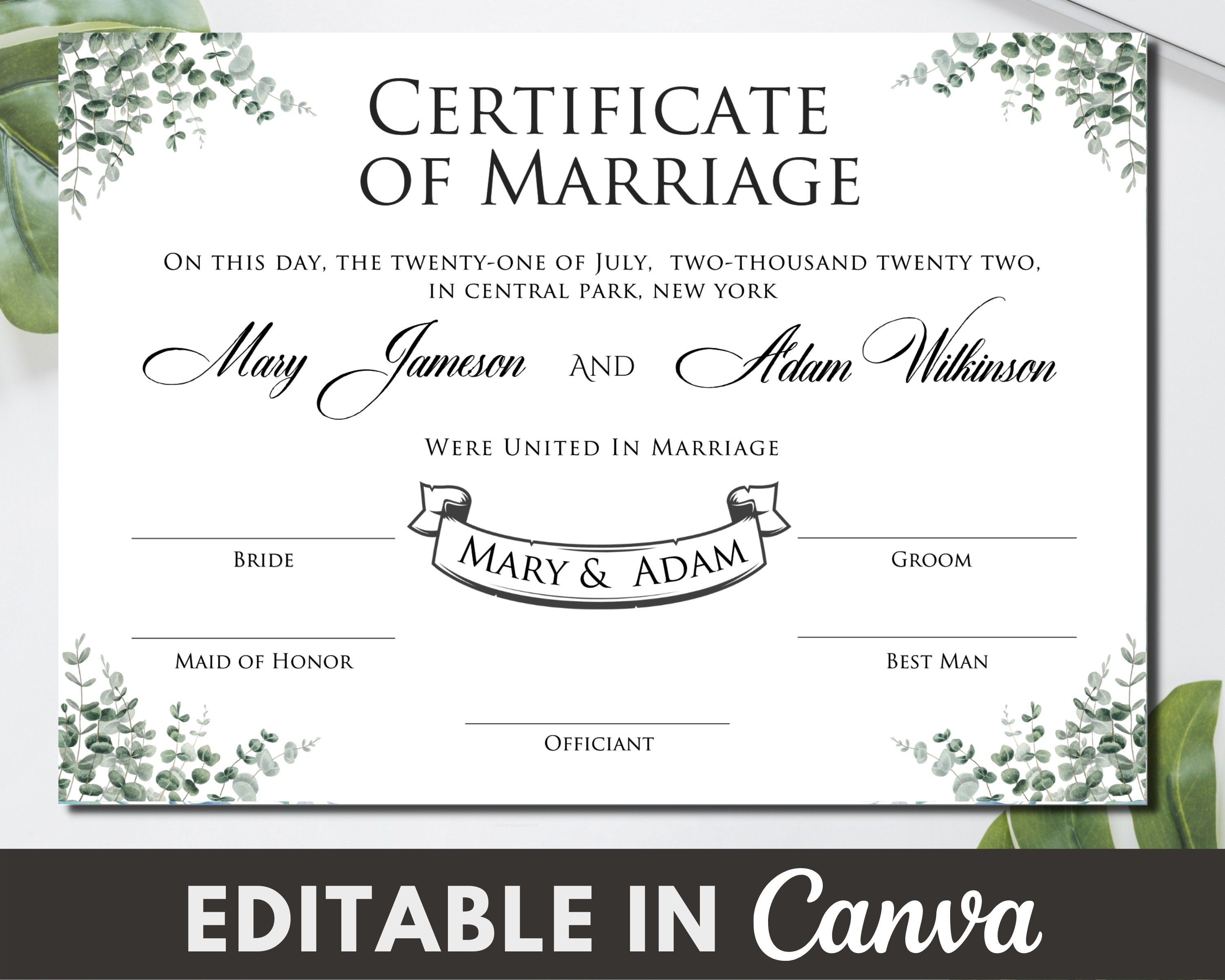 Wedding Certificate Templates