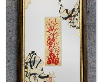 Art moderne découpé en papier d'orchidée par le maître
