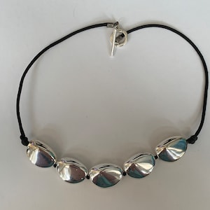 Vintage Chaps Silver Nugget Choker Necklace