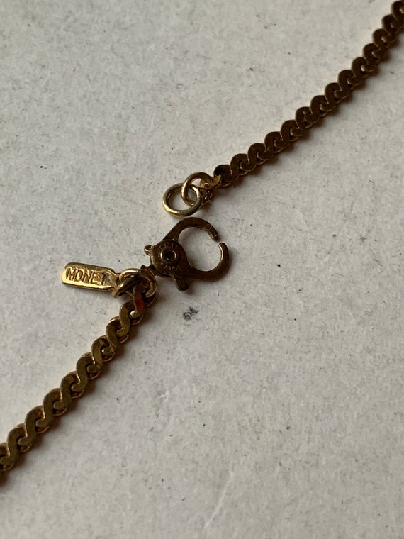 Vintage Monet Curved Bar Goldtone Necklace - image 4