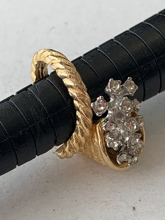 Vintage Cornucopia Design Adjustable Cocktail Rin… - image 1