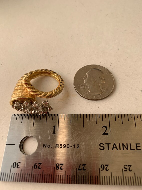 Vintage Cornucopia Design Adjustable Cocktail Rin… - image 7