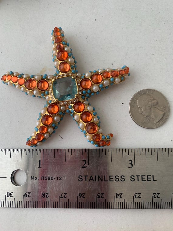Kenneth Jay Lane Starfish Brooch - image 5