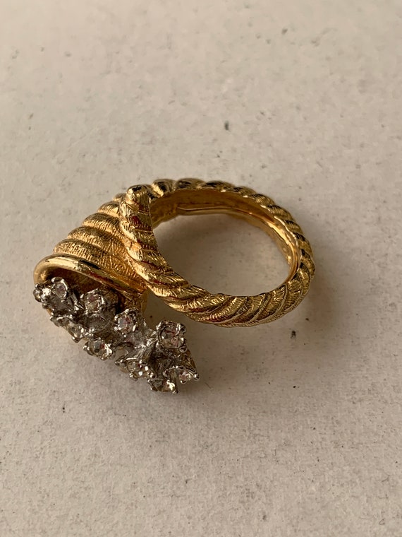 Vintage Cornucopia Design Adjustable Cocktail Rin… - image 3