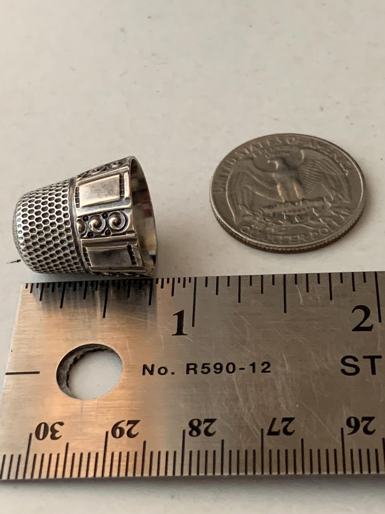 Antique Signed Silver and Gold Thimble - Etsy