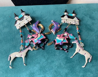 Lunch at the Ritz 1988 Churchill Downs Derby Day Clipon Earrings