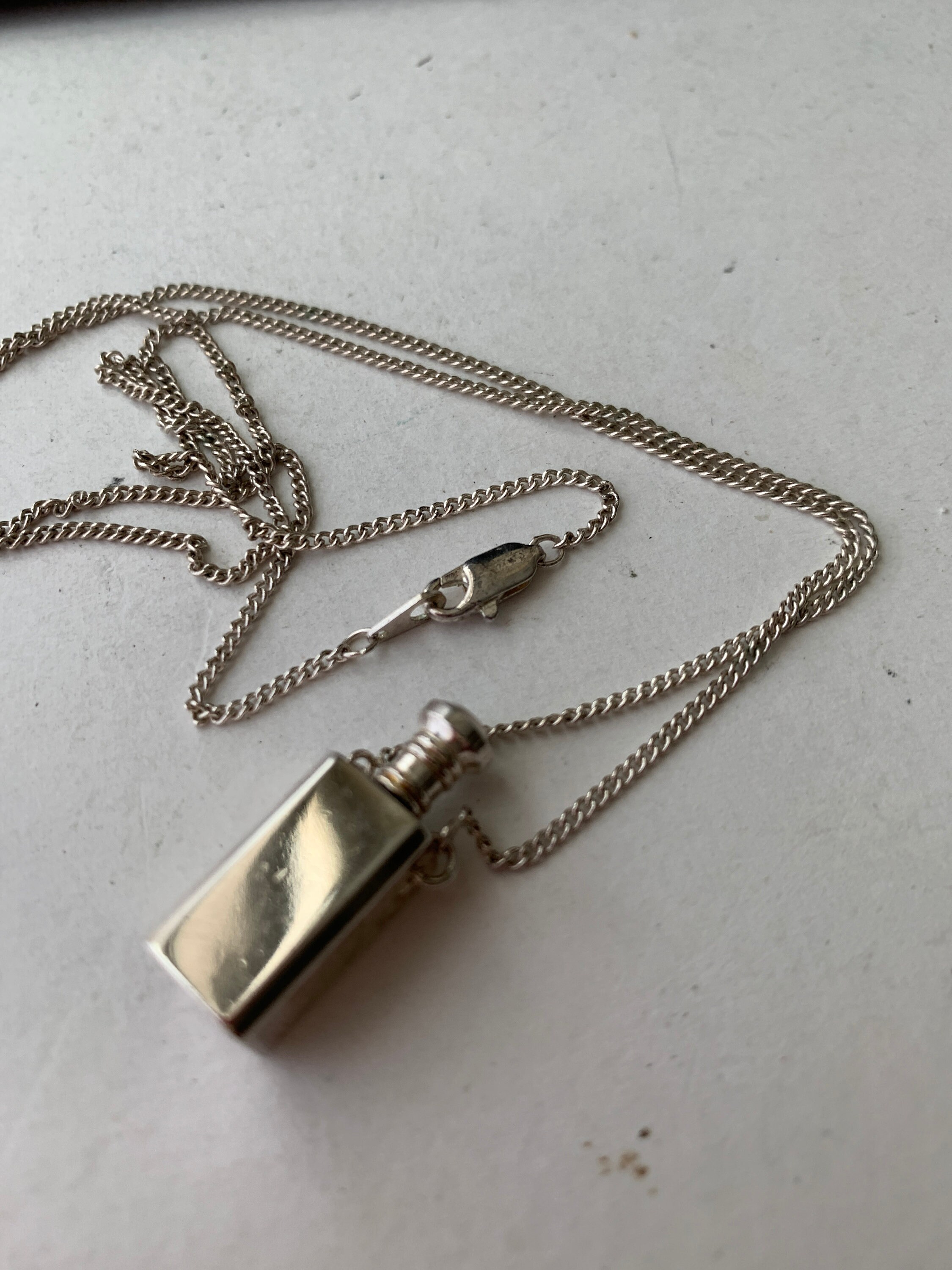 Vintage Silver Mary Kay Perfume Bottle Necklace Etsy