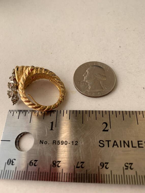 Vintage Cornucopia Design Adjustable Cocktail Rin… - image 6