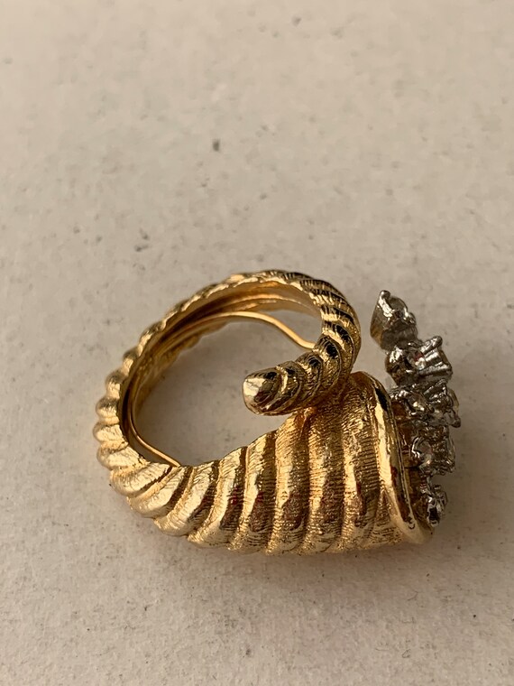 Vintage Cornucopia Design Adjustable Cocktail Rin… - image 4