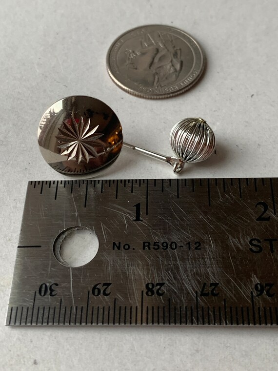 Vintage Silvertone Pierced Earrings with Detachab… - image 3