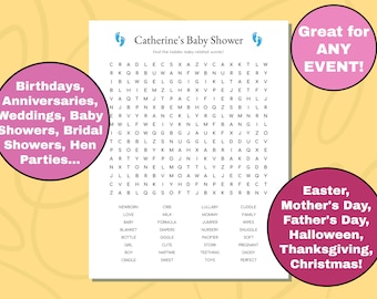 Custom Word Search Puzzle | Personalized Party Game (Digital Download)