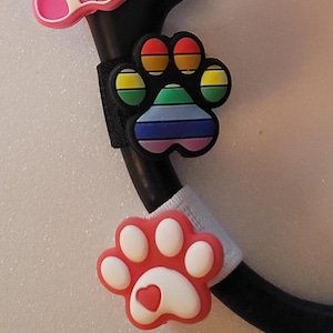 PAW prints Stethoscope Charm-VET TECH Add some fun! to your Stethoscope, Stethoscope charm tag  Great Nurse gift!