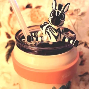 Zebra 3D tumbler topper 3D Printed Tumbler Topper 30oz, 40oz Tumblers Cute tumbler Accessory,