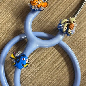 Stethoscope charm-Add some fun! to your Stethoscope, CUTE! fish Stethoscope  tag CUTE Kid Friendly cartoon Doctor   Nurse Pediatric