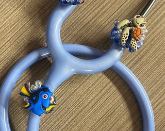 Cartoon Fish Stethoscope Charm, Kid Friendly Pediatric Tag