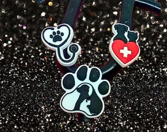 Add some fun! to your Stethoscope, CUTE   Stethoscope charm tag  CUTE Kid Friendly cartoon  Pediatric