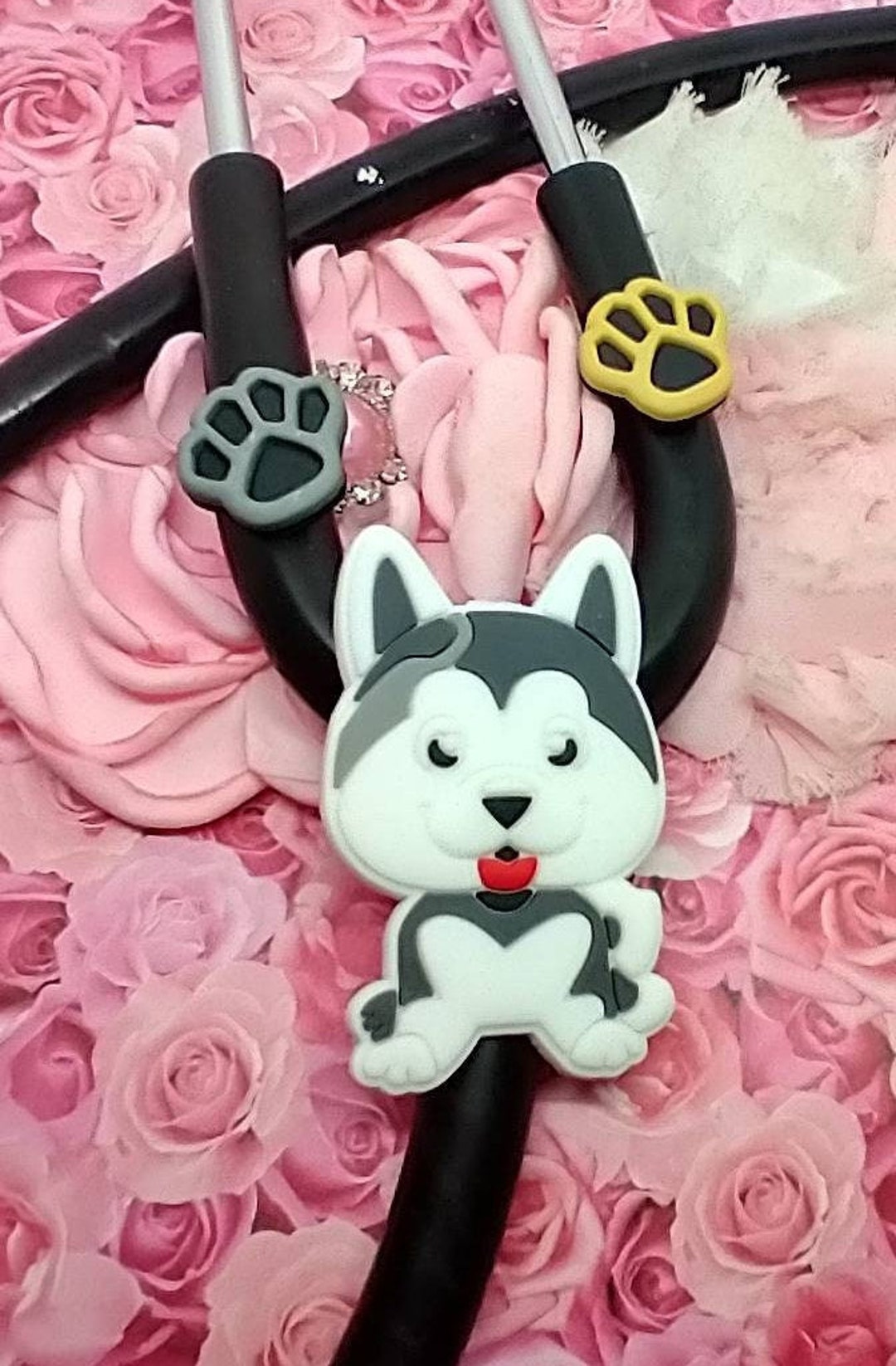 Add Some Fun to Your Stethoscope, Stethoscopes Tag so Cute LARGE Huskey