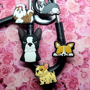 dog Stethoscope charm Corgi- Chihuahua Shih Tzu Dachshund-Pug-Lab dog stethoscope tag Pediatric *New Slide on stays put! ....EASY CLEAN!