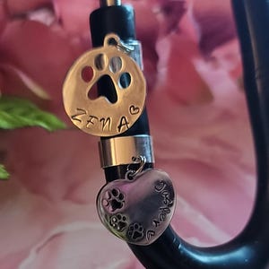 Dogs NAME  paw Stethoscope charm-Add some fun! to your Stethoscope, CUTE Dog  paw Stethoscope charm tag Great Nurse gift!