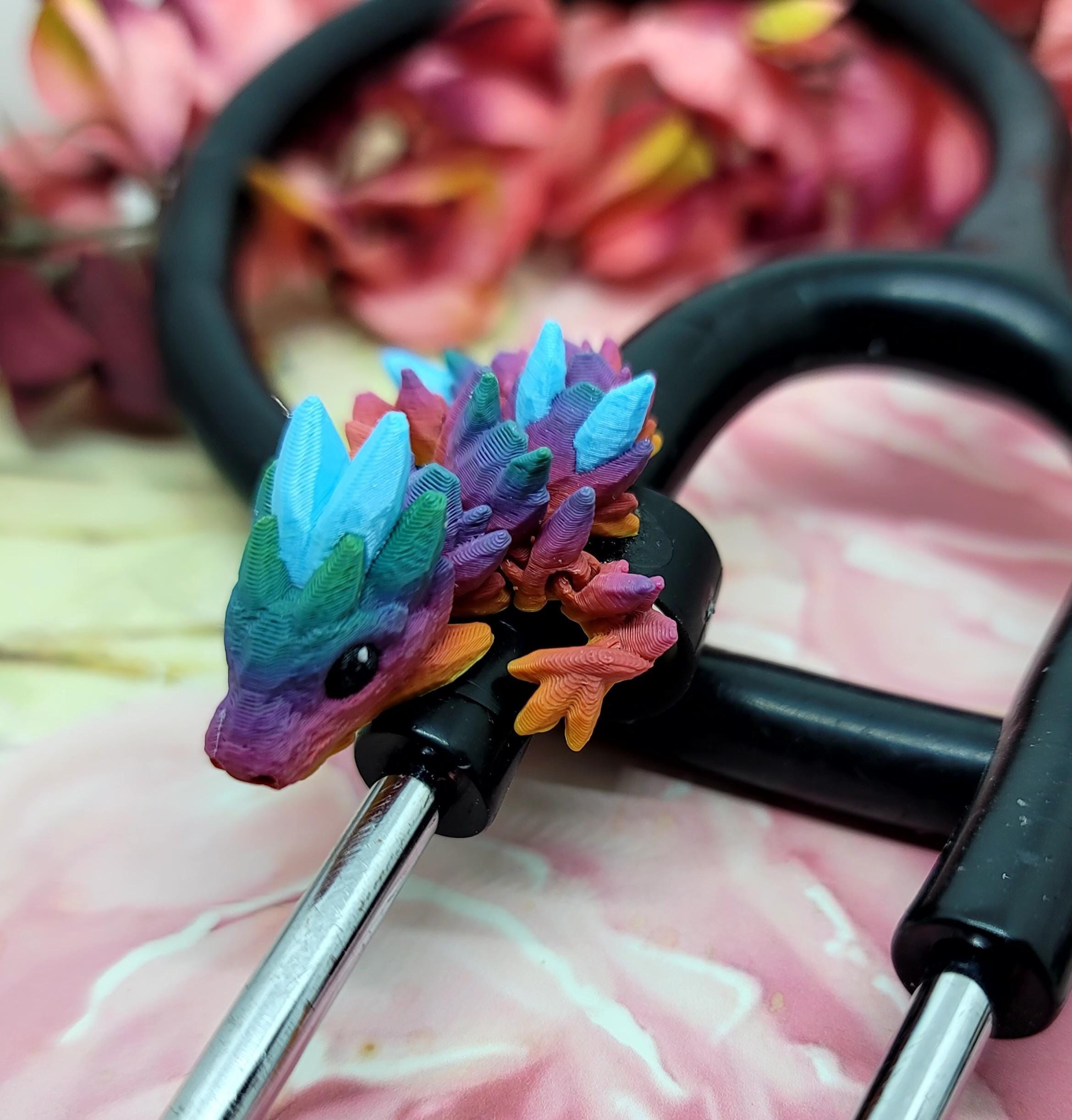 DRAGON 3D movable! New pink dragon & black green some FUN to your Stethoscope Charm-    Great Nurse gift!