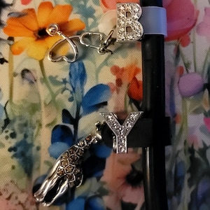 Rhinestone Initials Stethoscope charm-Add some fun! to your Stethoscope, CUTE Dogs Stethoscope charm tag   add a charm available
