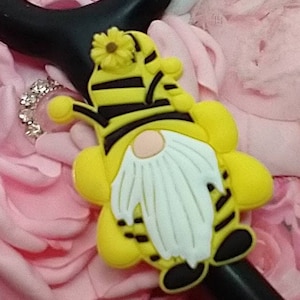CUTE Kid Friendly cartoon Sunflower Bee Gnome ,Stethoscope  tag Pediatric Add some FUN to your Stethoscope, Nurse Doctor charms