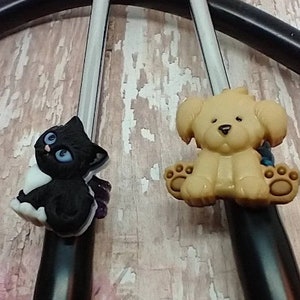 Stethoscope DOG and Cat tag , Set of 2 Stethoscope charm tag, Veterinary, Vet Tech. stethoscope  , Kitty color my vary from black