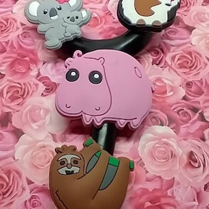 Stethoscope charm-Add some fun! to your Stethoscope, Hippo Koala Sloth Hamster add a flower Stethoscope tag Kid Friendly cartoon Pediatric