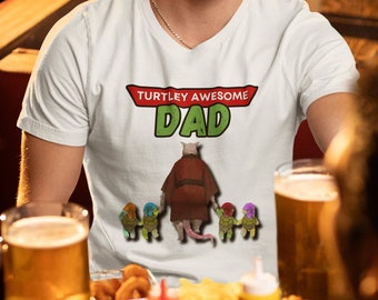 Turtley Awesome Dad Shirt Design | Father's Day Clothing | Retro Sensei & his Turtles | T-Shirt | Hoodie | Sweater | PNG | Digital Download