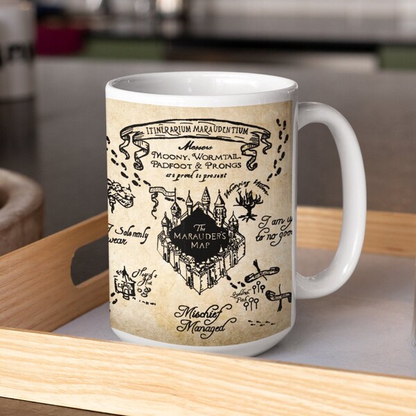 Marauder's Map Mug Design | I Solemnly Swear that I am up to no Good Design | Mug Design Wrap | 11oz Mug - 15oz Mug | PNG | Digital Download