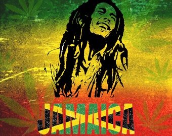 Bob Marley Tumbler Wrap: Jamaican Flag Design (digital Download