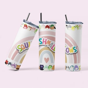 Squishmellow Skinny Tumbler Wrap | Toys | Kids Tumbler | 12oz 15oz 20oz 30oz | PNG | Digital Download | Custom Design | Gift Idea | Straight