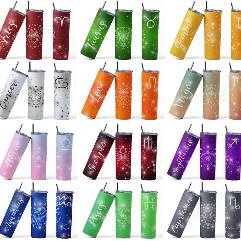 Zodiac Signs Tumbler Wrap Bundle: Astrology PNG (digital Download) - Etsy